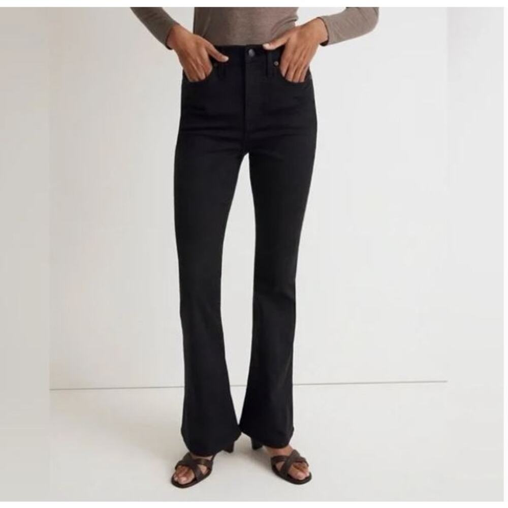 Madewell Women's 24 Black Denim Skinny Flare Jeans High Rise